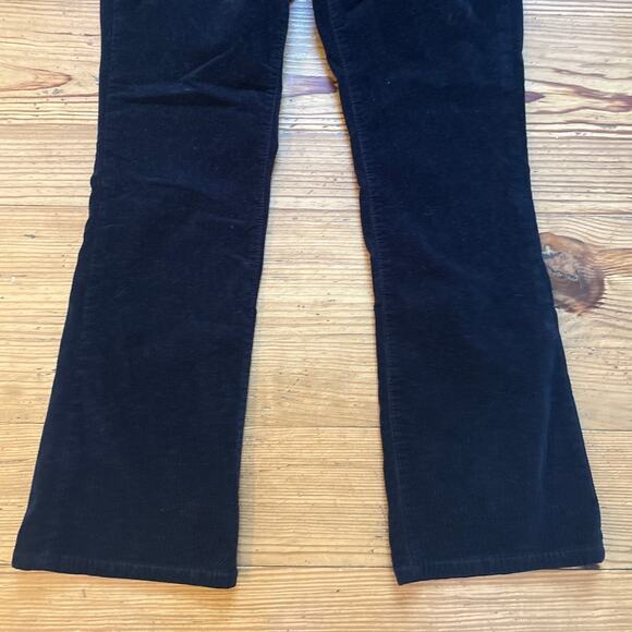 Free People black velvet pull on flare zipper side pants SIZE XS - Picture 3 of 6